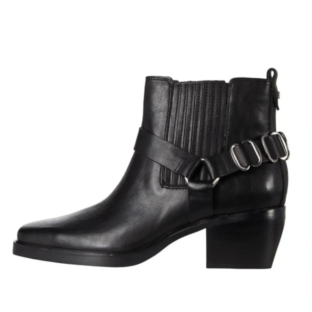 Sam Edelman Bellamie Motorcycle Bootie‎ Black Leather Size 7.5 NWOT